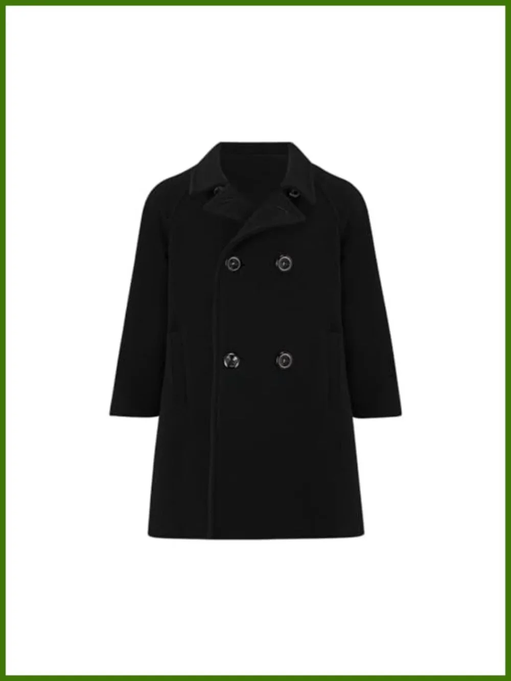 Boys Pea Coat Double Breasted Notched Collar Overcoat